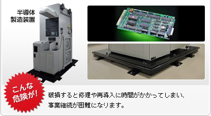 こんな危険が！　破損すると修理や再導入に時間がかかってしまい、事業継続が困難になります。